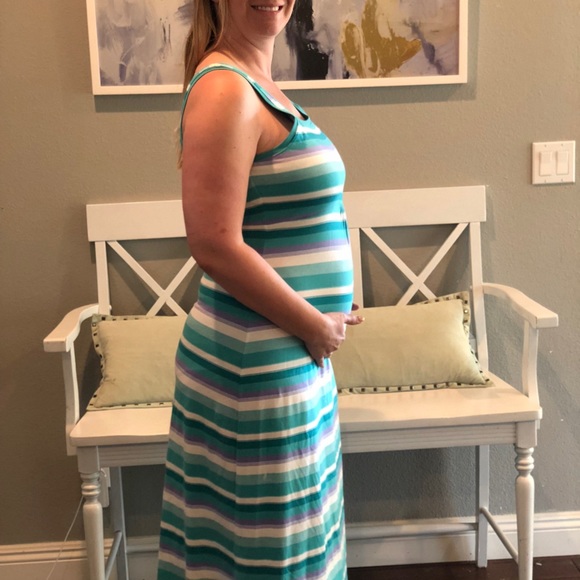 Columbia maternity dress size L turquoise - Picture 3 of 4